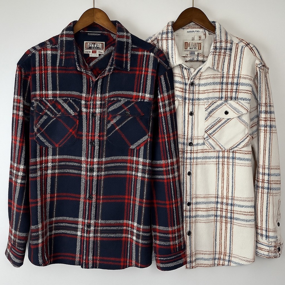 Duluth Trading Company Mens‎ Shackets L Plaid  Workwear Heavy Weight Rugged Warm
